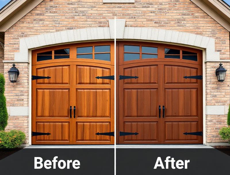 Professional garage door installation before and after